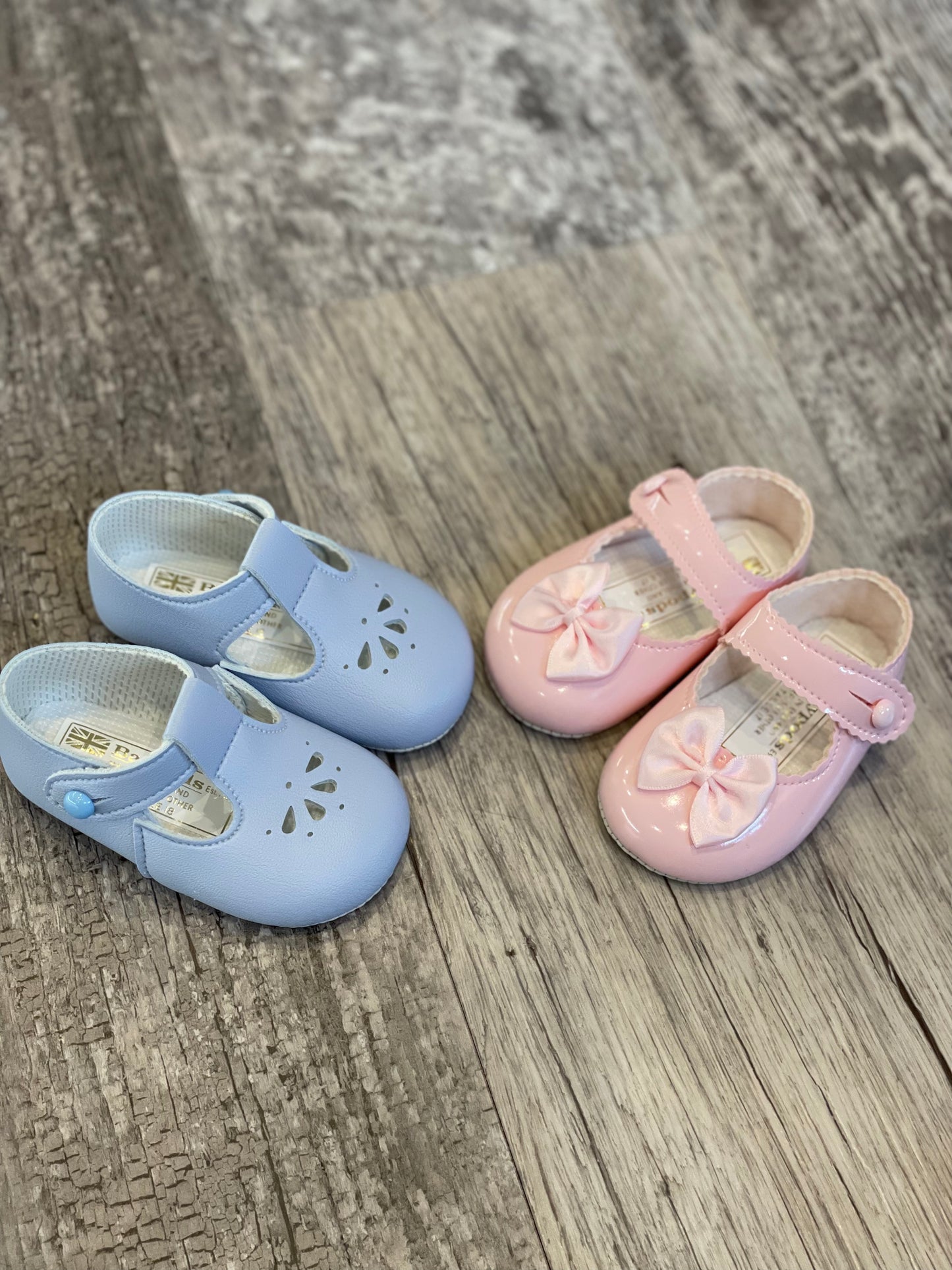 Pink Bow pram shoes