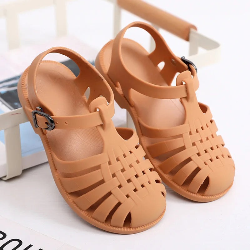 Orange jelly shoes